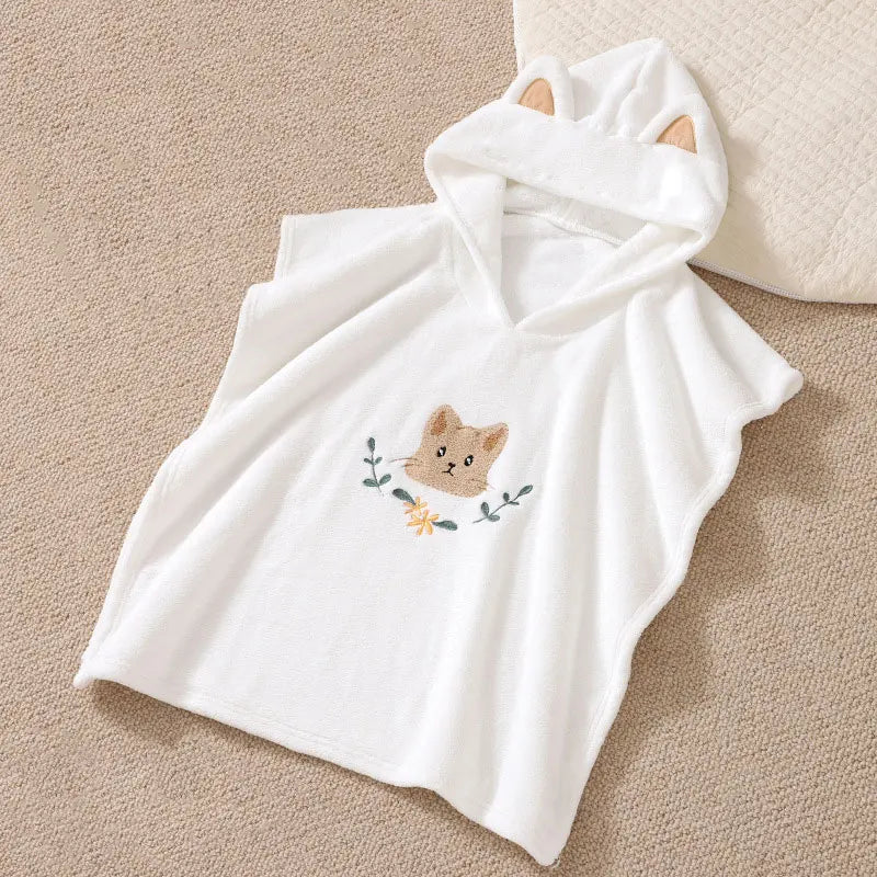Baby Hooded Bathrobe Kids Bath Towel Super Soft Bathrobe Newborn Absorbent Quick Drying Bathroom Towel Summer Beach Towel