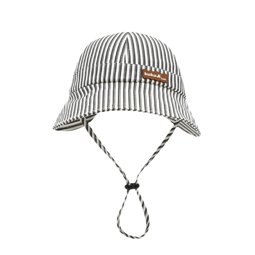 New Striped Baby Bucket Hat Adjustable Breathable Kids Sun Hat Cotton Wide Brim Panama Hat Summer