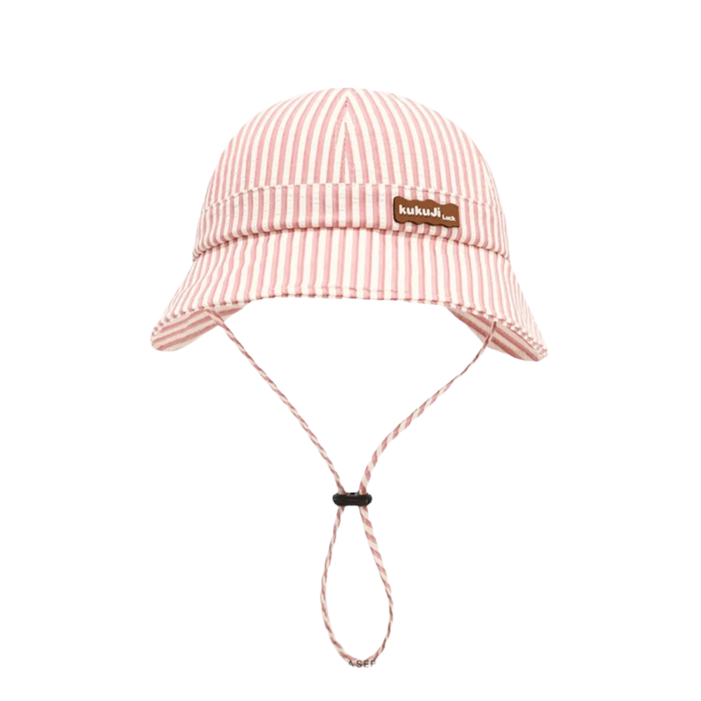 New Striped Baby Bucket Hat Adjustable Breathable Kids Sun Hat Cotton Wide Brim Panama Hat Summer
