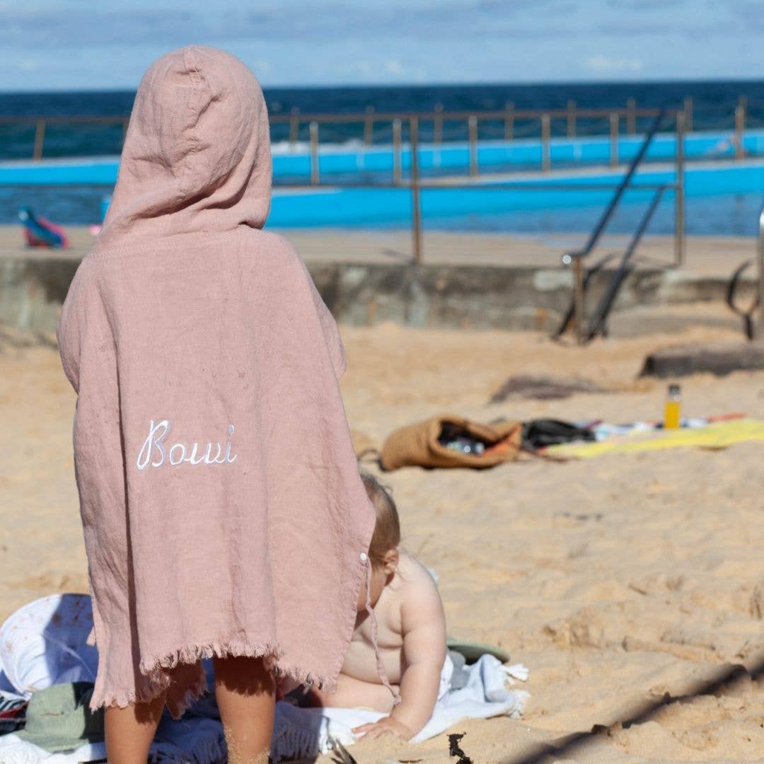 Anchor & Arrow - Linen Hooded Poncho Towel - Blush