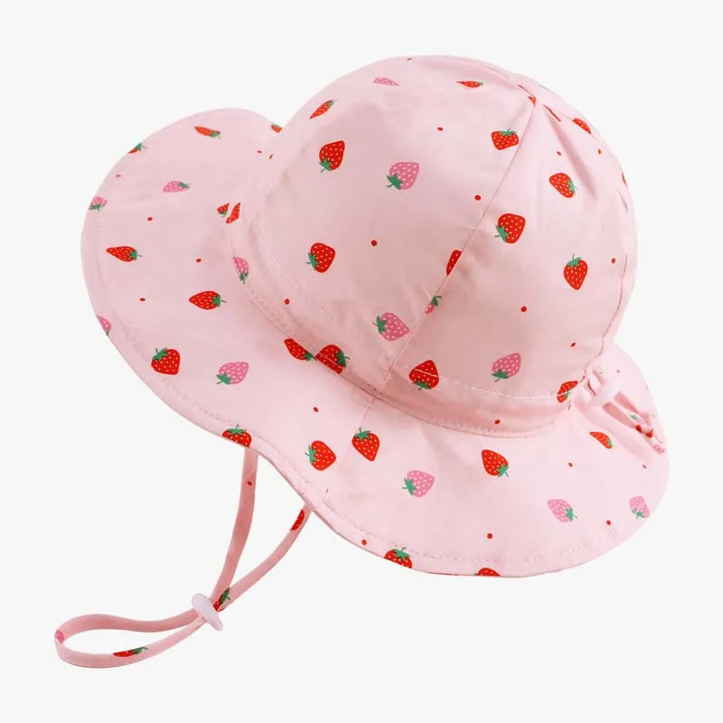 2026 Kids Girl Hats Summer Print Children Sun Hat for Girls Beach Travel Baby Cap Children Panama Cap 2-6Y