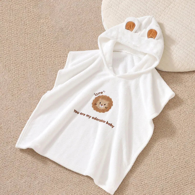 Baby Hooded Bathrobe Kids Bath Towel Super Soft Bathrobe Newborn Absorbent Quick Drying Bathroom Towel Summer Beach Towel
