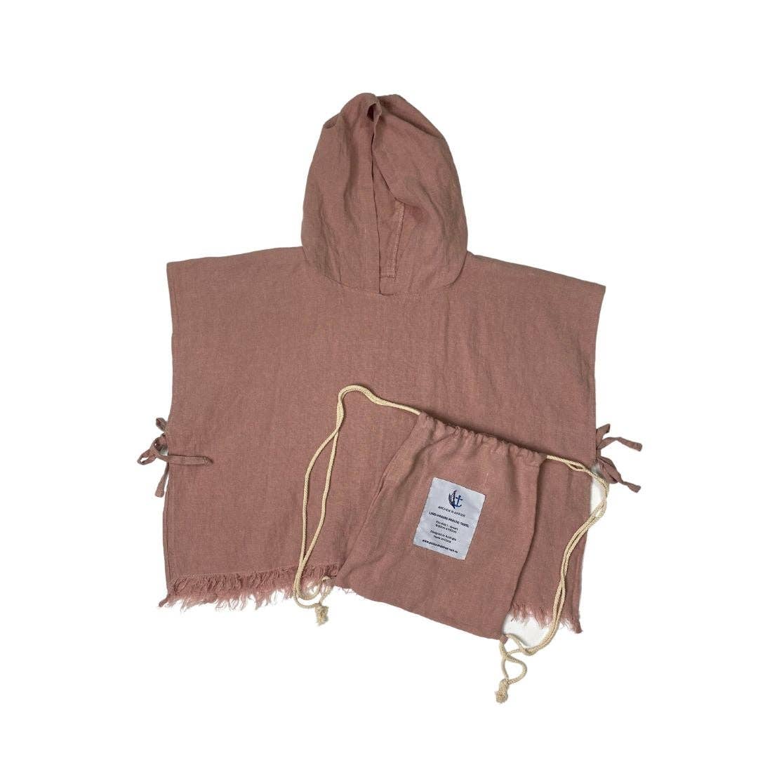 Anchor & Arrow - Linen Hooded Poncho Towel - Blush